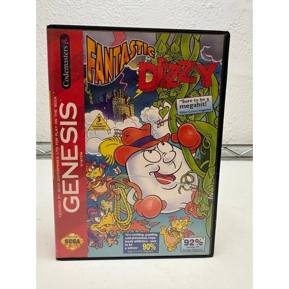 Fantastic Dizzy (Sega Genesis, 1993) Complete in Case with Cartridge - Tested!